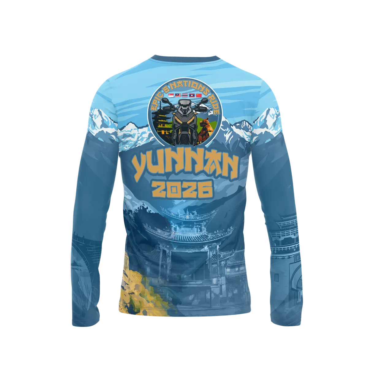 5 Nations Ride 2026 jersey — back view with Yunnan 2026 design